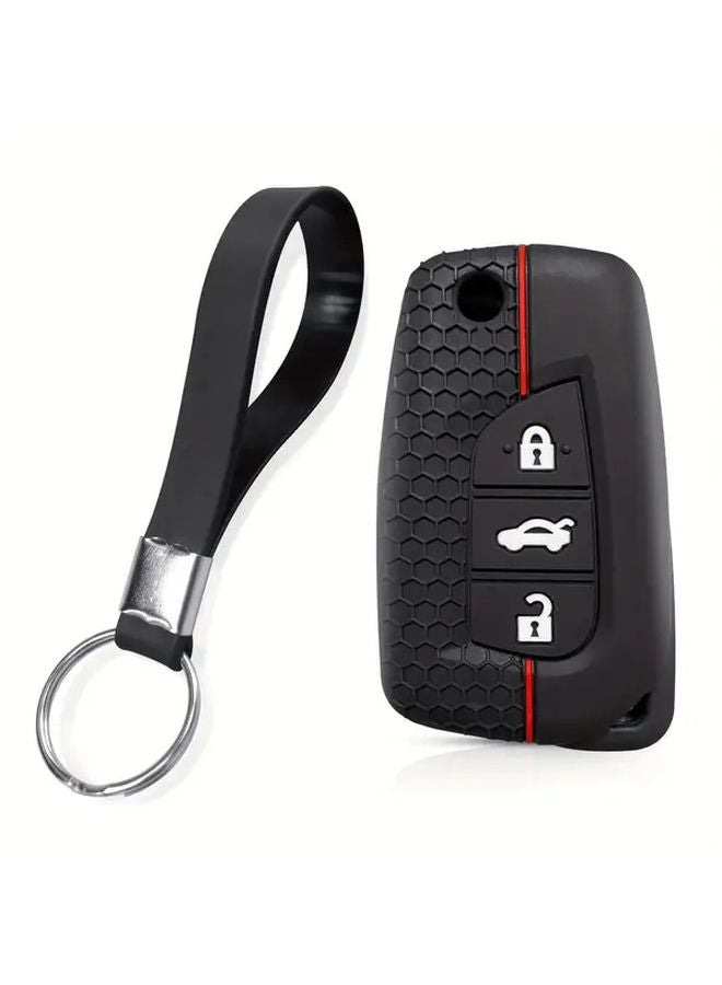 Black Redline Key Cover Case For Toyota RAV4 Corolla Camry Auris Aygo Verso Avensis - Image 4